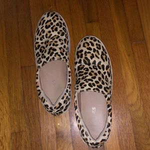 J slide cheetah slip on shoe